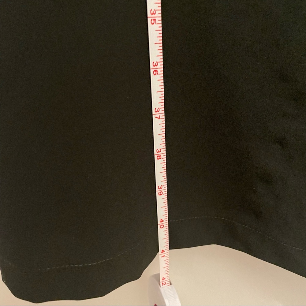 Black Midi Dress, Heavy Gold Studs, Scoop Neck, Rock n Roll, Flowy, Goth, Moto - Picture 9 of 10